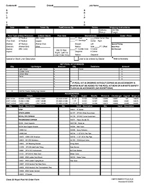 Royal Pool Kit Order Form (pdf version)