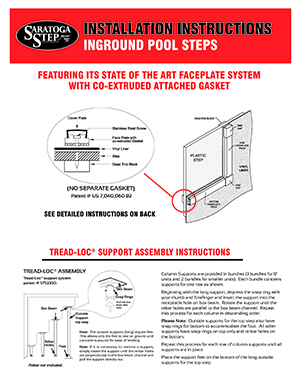 Saratoga Step Installation Instruction Manual #25005I