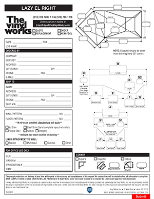 Rectangle Lazy EL Right Liner Order Form