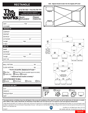 Rectangle Liner Order Form