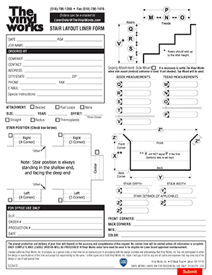 Stair Layout Form Liner Order Form